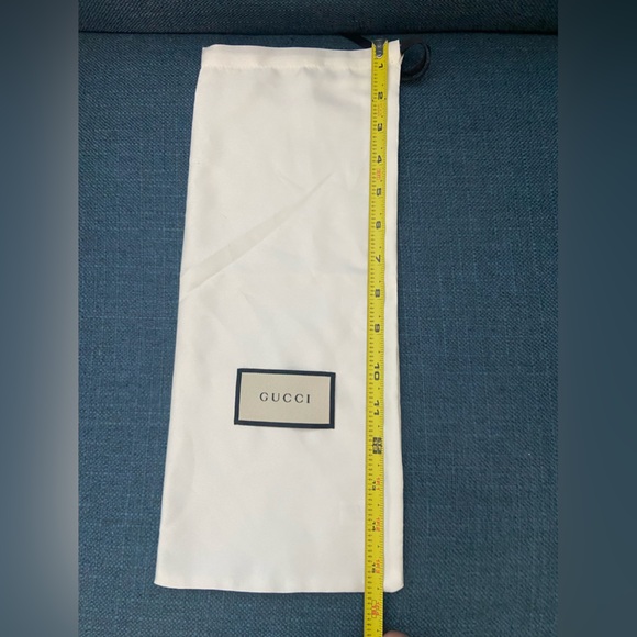 Authentic Gucci Dust Bag for Shoes/ Bags Satin w Black Ribbon Size 6.25” X 15.5” - Picture 10 of 11